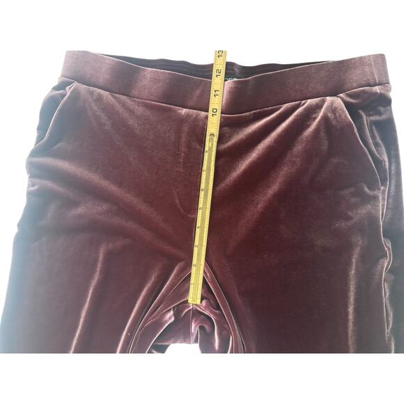 LOFT Velour Size Large Tall Burgundy Maroon Stretch Velvet Pull-On Pants #5425 - Picture 6 of 7